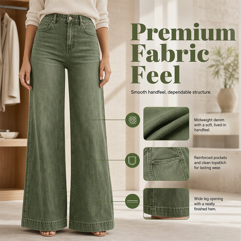 Longer-Looking Legs, Easy Comfort | Women's Vintage High-Waisted Wide-Leg Jeans