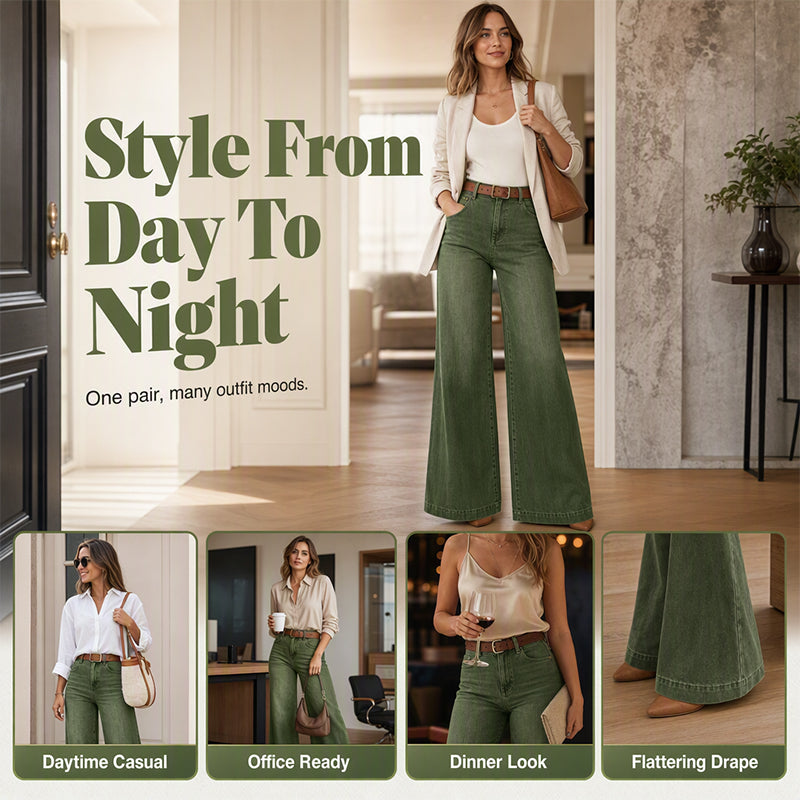 Longer-Looking Legs, Easy Comfort | Women's Vintage High-Waisted Wide-Leg Jeans