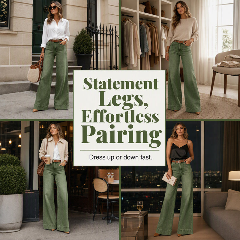 Longer-Looking Legs, Easy Comfort | Women's Vintage High-Waisted Wide-Leg Jeans