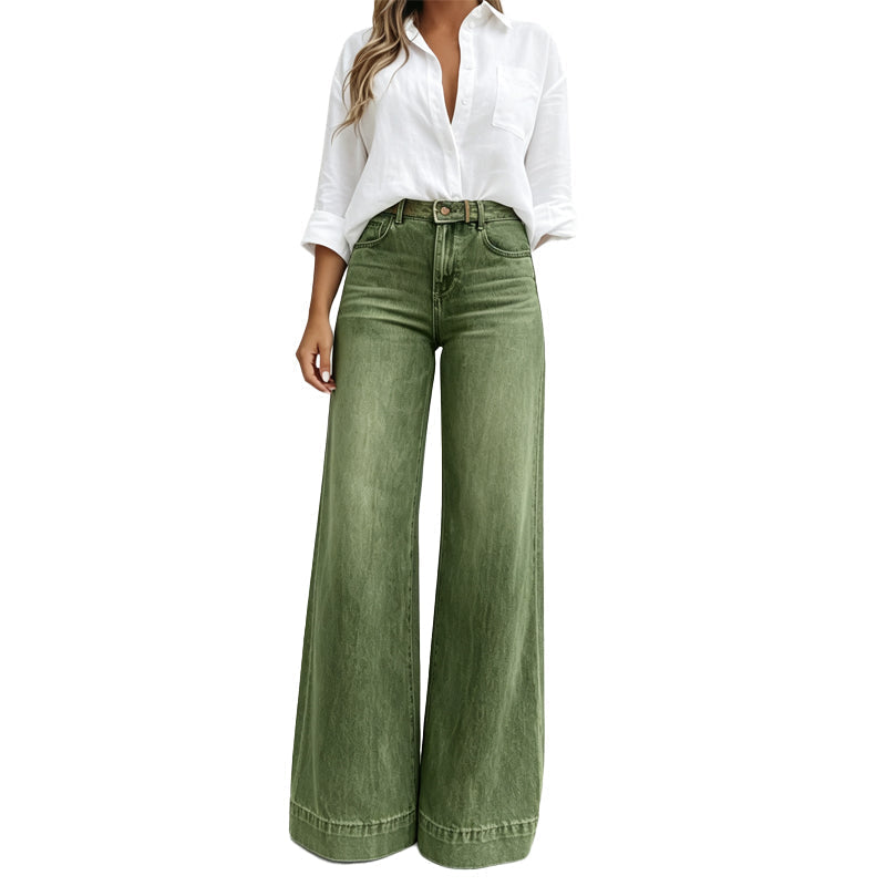 Longer-Looking Legs, Easy Comfort | Women's Vintage High-Waisted Wide-Leg Jeans